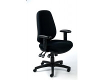 Kancelárska stolička, nastaviteľné opierky rúk, čierne čalúnenie, čierny podstavec, MAYAH "Bubble"