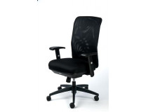 Manažérska stolička, s opierkami rúk, čierne čalúnenie, operadlo: sieťový materiál, čierny podstavec, MAYAH "Jumpy"