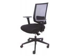 Kancelárska stolička, čierne čalúnenie, sieťované operadlo, čierny podstavec, MaYAH "Star"