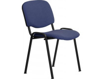 Konferenčná stolička, čalúnená, čierna kovová konštrukcia, „Felicia”, modrá