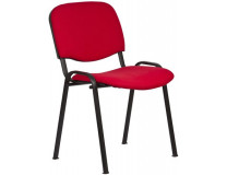 Konferenčná stolička, čalúnená, čierna kovová konštrukcia,  "Felicia", červená