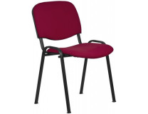 Konferenčná stolička, čalúnená, čierna kovová konštrukcia, „Felicia”, bordová