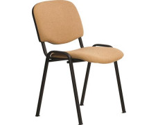 Konferenčná stolička, čalúnená, čierna kovová konštrukcia, "Felicia", béžová