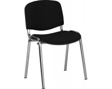 Konferenčná stolička, čalúnená, chrómová konštrukcia, "Taurus", čierna