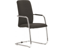 Konferenčná stolička, čalúnená, chromované nohy,"2181/S Magix", čierna