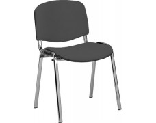 Konferenčná stolička, čalúnená, chrómová konštrukcia, "Taurus", čierna-sivá