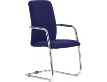 Konferenčná stolička, perová kostra, rám z pochrómovanej ocele, „2181/S Magix”, modrá