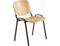 Konferenčná stolička, drevené sedadlo, čierne nohy, "1120 LN"