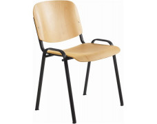 Konferenčná stolička, drevené sedadlo, čierne nohy, "1120 LN"