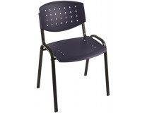 Konferenčná stolička, plastová s dierkami, "TAURUS", tmavomodrá