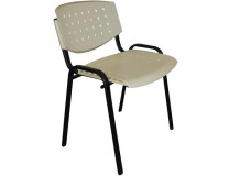 Konferenčná stolička,plastová s dierkami, "TAURUS", slonovina