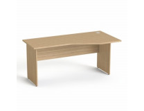 Písací stôl, s oblúkom, pravé prevedenie, s drevenými nohami, 160x80 cm, MAYAH "Freedom SV-23", jaseň