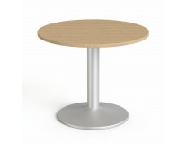 Konferenčný stôl, okrúhly, so sivou kovovou nohou, O 90 cm, MAYAH "Freedom SV-58", jaseň