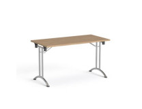 Skladací konferenčný stôl, skladacie kovové nohy, 130x65 cm, MAYAH "Freedom SV-93", jaseň