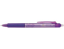 Gumovacie pero PILOT, klikacie, 0,25 mm, odstrániteľné písmo, PILOT "Frixion Clicker" 05, fialový