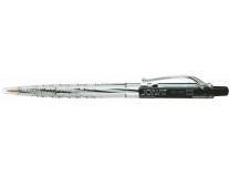 Guľôčkové pero, 0,25 mm, stláčací mechanizmus, FLEXOFFICE "Jonat", čierne