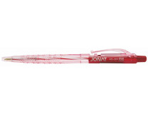 Guľôčkové pero, 0,25 mm, stláčací mechanizmus, FLEXOFFICE "Jonat", červené