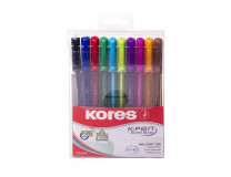 Guľôčkové pero, sada, 1,0 mm, s vrchnákom, trojhranný tvar, KORES "K1-M", mix
