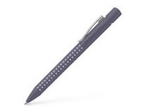 Guľôčkové pero, 0,7 mm, stláčací mechanizmus, telo pera: sivá, FABER-CASTELL "Grip 2010-M", modrá