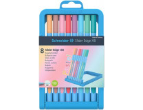 Guľôčkové pero, sada, 0,7 mm, kužeľový hrot, SCHNEIDER "Slider Edge XB Pastel", 8 rôznych pastelovách farieb