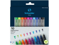 Guľôčkové pero, sada, 0,5 mm, s vrchnákom, SCHNEIDER "Vizz", mix farieb