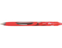 Guľôčkové pero, 0,27 mm, stláčací mechanizmus, ZEBRA "OLA", červené