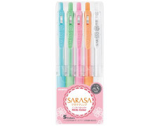 Gélové pero, sada, 0,33 mm, stláčací mechanizmus, ZEBRA "Sarasa Clip Milk", mix 5 pastelových farieb