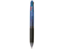 Guľôčkové pero, 0,25 mm, stláčací mechanizmus, 4 farby, PILOT "Feed GP4", modré telo