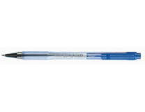 Guľôčkové pero, 0,27 mm, stláčací mechanizmus, priehľadné telo, PILOT "BP-S Matic", modré