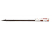 Guľôčkové pero, 0,35 mm, s vrchnákom, PENTEL "Superb BK77", červená