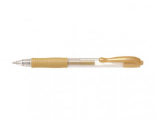 Gélové pero, 0,32 mm, stláčací mechanizmus, PILOT "G-2 Metallic", zlaté