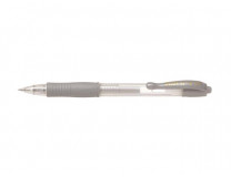 Gélové pero, 0,32 mm, stláčací mechanizmus, PILOT "G-2 Metallic", strieborné