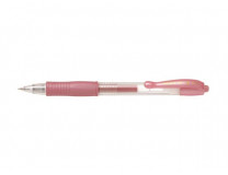 Gélové pero, 0,32 mm, stláčací mechanizmus, PILOT "G-2 Metallic", ružové