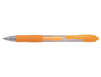 Gélové pero, 0,37 mm, stláčací mechanizmus, PILOT "G-2 Neon", oranžové