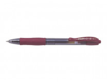 Gélové pero, 0,32 mm, stláčací mechanizmus, PILOT "G-2", bordové