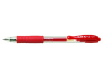 Gélové pero, 0,25 mm, stláčací mechanizmus, PILOT "G-2", červené