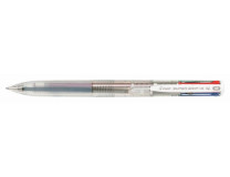Guľôčkové pero, 0,27 mm, stláčací mechanizmus, priehľadné, PILOT "Super Grip G", 4-farebné
