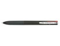Guľôčkové pero, 0,27 mm, stláčací mechanizmus, čierne, PILOT "Super Grip G", 4-farebné