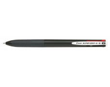 Guľôčkové pero, 0,27 mm, stláčací mechanizmus, čierne, PILOT "Super Grip G", 4-farebné