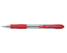 Guľôčkové pero, 0,22 mm, stláčací mechanizmus, PILOT "Super Grip", červená