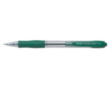 Guľôčkové pero, 0,22 mm, stláčací mechanizmus, PILOT "Super Grip", zelená