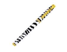 Guľôčkové pero, 0,7 mm, s vrchnákom, PUKKA PAD "Wild Premium Zebra", čierne