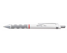 Guľôčkové pero, 0,8 mm, stláčací mechanizmus, biele telo, ROTRING "Tikky", modrá