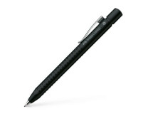 Guľôčkové pero, 0,35 mm, stláčací mechanizmus, metalovo čierne telo, FABER-CASTELL "Grip-2011", modrá