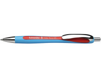 Guľôčkové pero, 0,7 mm, stláčací mechanizmus, SCHNEIDER "Slider Rave", červené