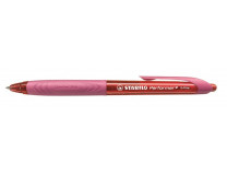 Guľôčkové pero, 0,35 mm, stláčací mechanizmus, červené telo, STABILO "Performer+", červené