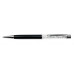 Guľôčkové pero, s bielym krištáľom SWAROVSKI®, 14 cm,  ART CRYSTELLA, čierna