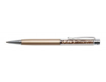 Guľôčkové pero, s topazovými krištáľmi SWAROVSKI®, 14 cm, ART CRYSTELLA, zlatá