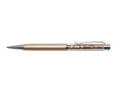 Guľôčkové pero, s topazovými krištáľmi SWAROVSKI®, 14 cm, ART CRYSTELLA, zlatá