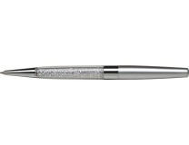 Guľôčkové pero, Crystals from SWAROVSKI®, strieborné, s bielymi krištáľmi v dolnej časti, 14 cm, ART CRYSTELLA